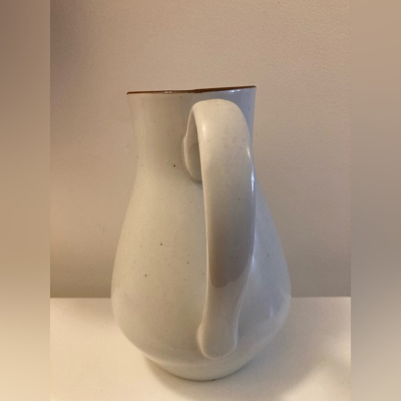 Rustic Ceramic Pitcher/Vase with Brown Rim - Picture 2 of 5